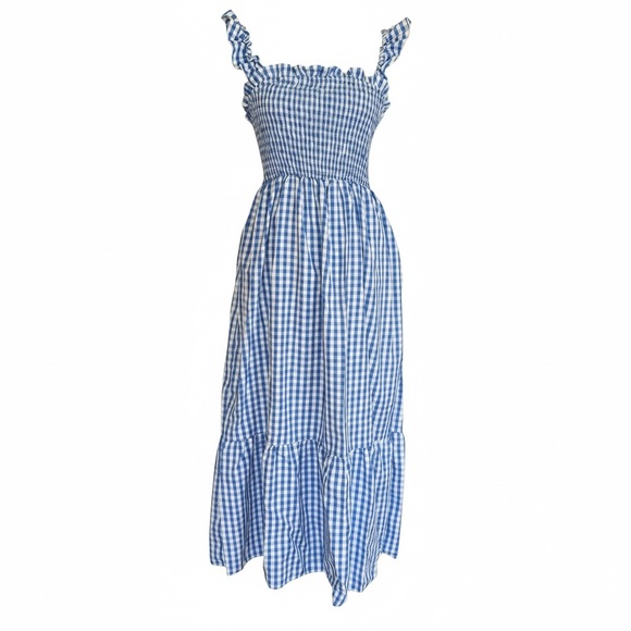 Blue Gingham Maxi Sundress NIP - Picture 2 of 10